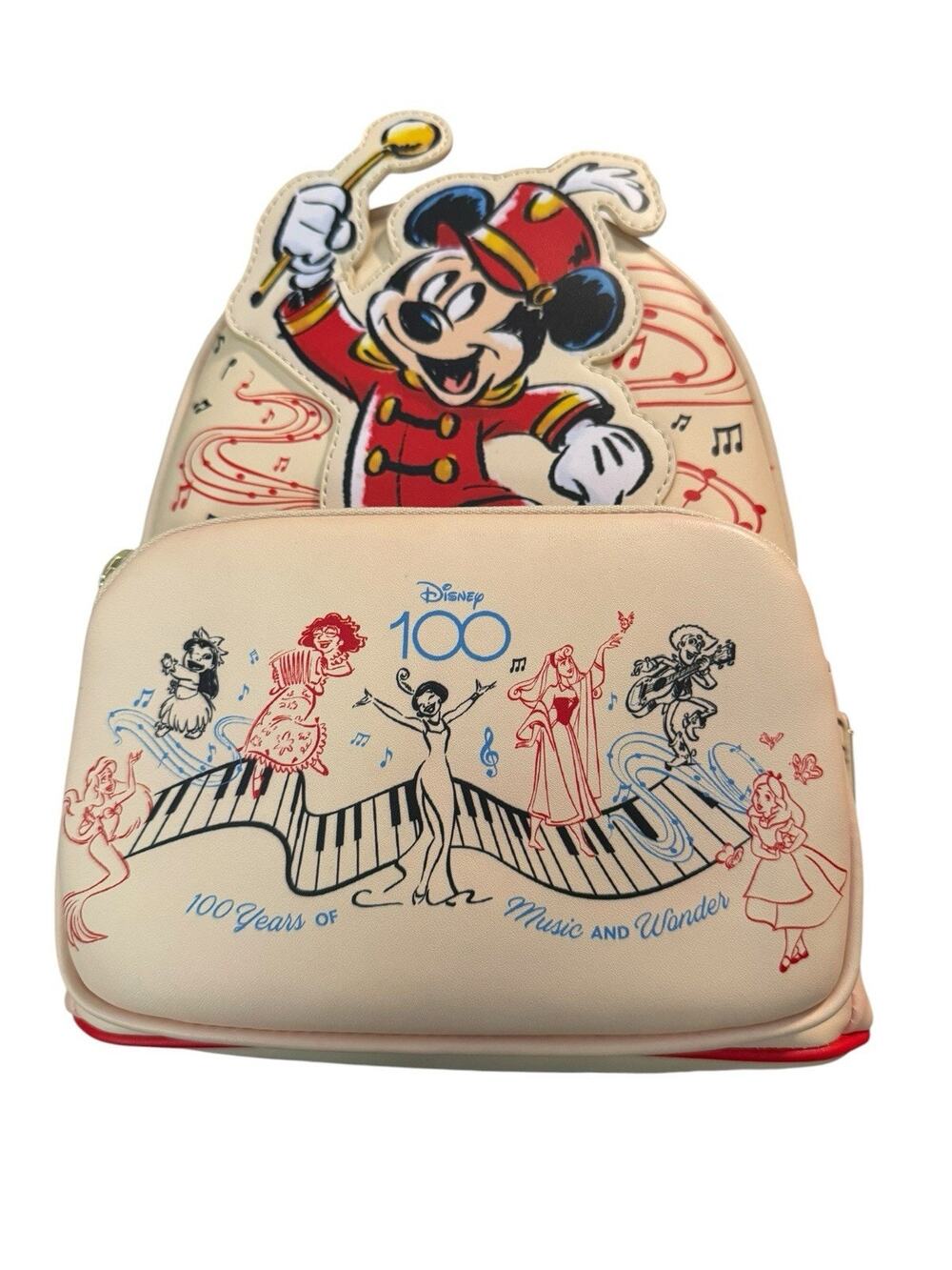 New Loungefly Disney 100 Years Of Music & Wonder Mickey Mouse Mini Backpack